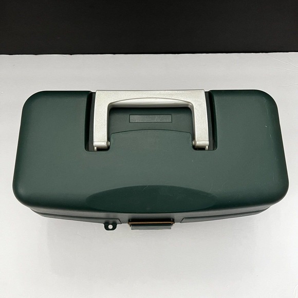 Plano 5300 3-Tray Tackle Box Green Brass Bailed Lockable Plastic Fishing Storage - Picture 3 of 12